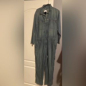 Free People Boiler Jumpsuit denim size L Firm
